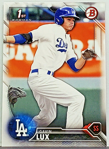 Lux, Rookie, 1st Bowman, Gavin, 2016, Bowman, Draft, BD-67, Topps, Phenom, Los Angeles, Dodgers, Home Runs, Slugger, RC, Baseball Cards