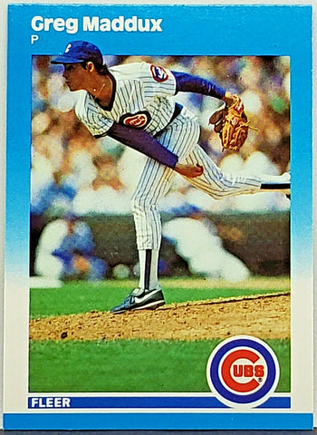 Maddux, Rookie, Greg, 1987, Fleer, Update, U-68, U68, Chicago, Cubs, Atlanta, Braves, HOF, Cy Young, Gold Glove, World Series, Pitcher, Strikeouts, Ks, RC, Baseball Cards