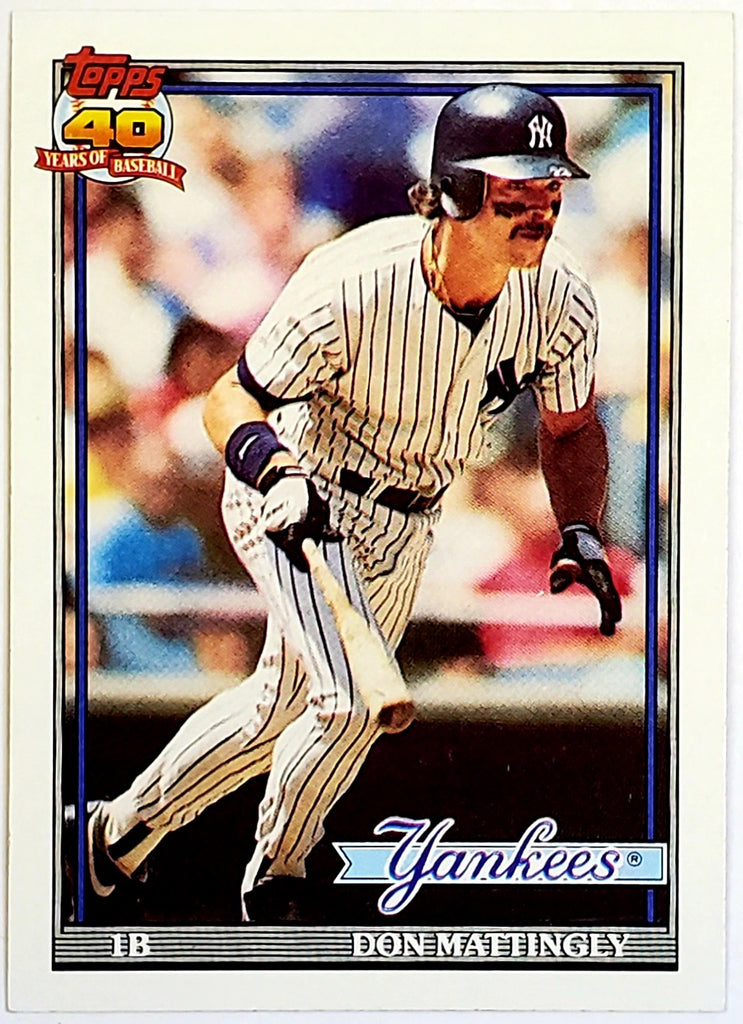 Don Mattingly Error Card 10 Hits 1991 Topps #100 MVP Star, Yankees –