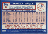 Mattingly, Rookie, Retro, Don, 2018, Topps, Archives, Rookie History, 1984 Topps Style, 8, MVP, Batting Title, All-Star, Gold Glove, New York, Yankees, Home Runs, Slugger, RC, Baseball Cards