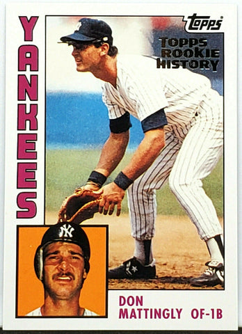 Mattingly, Rookie, Retro, Don, 2018, Topps, Archives, Rookie History, 1984 Topps Style, 8, MVP, Batting Title, All-Star, Gold Glove, New York, Yankees, Home Runs, Slugger, RC, Baseball Cards