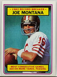 Montana, Joe, Record Breaker, Topps, Football, San Francisco, 49ers, Super Bowl, HOF, MVP, Yards, NFL, Football Cards