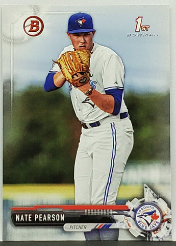 Pearson, Rookie, Nate, Bowman, Draft, Topps, Toronto, Blue Jays, Prospect, Pitcher, Strikeouts, ERA, RC, Baseball Cards