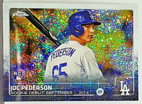 Pederson, Rookie, Bubble, Pulsar, Refractor, 2015, Topps, Chrome, Update, US376, Phenom, Los Angeles, Dodgers, World Series, Atlanta, Braves, Home Runs, Slugger, RC, Baseball Cards