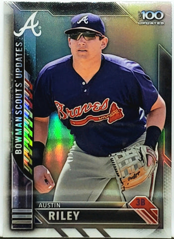 Riley, Austin, Rookie, Refractor, 2016, Bowman, Chrome, Scout, Scouts, Top 100, BSU-AR, Topps, RC, All-Star, World Series, Champ, Title, 3rd Base, 3rd Baseman, Third Base, Atlanta, Braves, Home Runs, Slugger, RC, Baseball, MLB, Baseball Cards