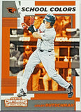 Rutschman, Rookie, Adley, 2019, Panini, Contenders, School Colors, 1, RC, 1st Pick Overall, Catcher, Baltimore, Orioles, Oregon State, NCAA, College, Home Runs, Slugger, RC, Baseball Cards