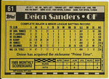 Sanders, Deion, Rookie, Neon, Prime Time, 1990, Topps, 61, RC, 2-Sport, Athlete, Dallas, Cowboys, New York, Yankees, Home Runs, Slugger, RC, Baseball, MLB, Baseball Cards