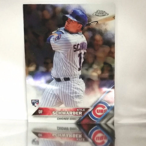 2016 Topps Chrome #166 Kyle Schwarber ROOKIE CARD, Chicago Cubs, World Series, Shiny Foil, MINT+, CardboardandCoins.com