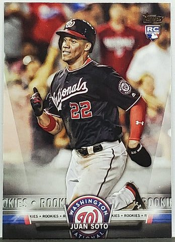 Soto, Rookie, Juan, 2018, Topps, Update, Salute, Insert, S-29, Washington, Nationals, Slugger, Hits, Home Runs, RC, Baseball Cards