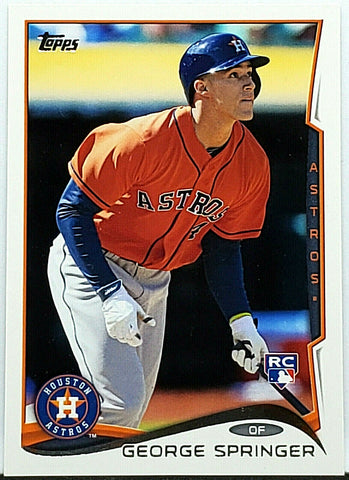 Springer, George, Rookie, Flagship, 2014, Topps, Update, US-10, RC, All-Star, Silver Slugger, Leadoff, Lead-Off, World Series, Champ, Champion, Title, Houston, Astros, Toronto, Blue Jays, Home Runs, Slugger, RC, Baseball, MLB, Baseball Cards