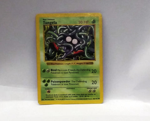Tangela, Shadowless, Base Set, Pokemon, Cards, Vintage, TCG, Game, Collect, Trading, Collectibles