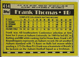 Thomas, Rookie, Frank, 1990, Topps, 414, Phenom, Big Hurt, HOF, MVP, All-Star, Silver Slugger, Chicago, White Sox, Home Runs, Slugger, RC, Baseball Cards