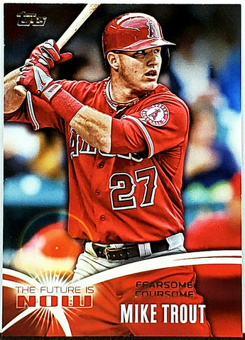 Trout, Mike, 2014, Topps, Future Is Now, Insert, Fearsome Foursome, FN-19, FN19, ROY, MVP, All-Star, Los Angeles, Angels, Anaheim, Home Runs, Slugger, RC, Baseball Cards