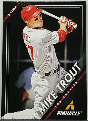 Trout, Mike, 2013, Panini, Pinnacle, 45, Early Trout Card, Phenom, Rookie of the Year, ROY, MVP, All-Star, All-Star Game MVP, ASG, Silver Slugger, Los Angeles, Angels, Anaheim, Home Runs, Slugger, RC, Baseball Cards