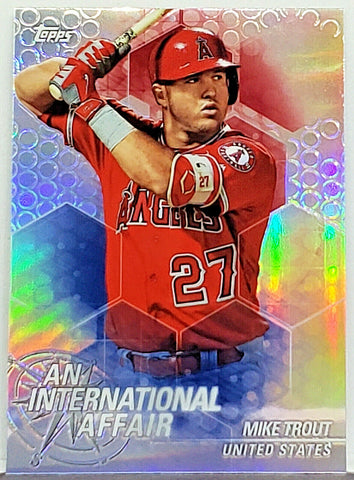 2018 Topps Chrome Update Mike Trout Shiny Refractor #IA-MT International Affair