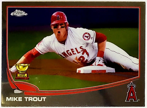 Trout, Mike, Rookie Cup, Trophy, 2013 Topps Chrome, Retro, 2017, Topps, Chrome, Update, All Rookie Cup, TARC-7, MVP, Rookie Of The Year, ROY, All-Star, Gold Glove, WAR, Stolen Bases, Speed, Power, Los Angeles, Angels, Anaheim, Home Runs, Slugger, RC, Baseball, MLB, Baseball Cards