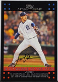 Verlander, Rookie Of The Year, ROY, Award, Justin, 2007, Topps, 326, RC, MVP, CY Young, Pitching, Triple Crown, No Hitters, All-Star, Wins, World Series, Detroit, Tigers, Houston, Astros, Pitcher, Strikeouts, Ks, Baseball, MLB, RC, Baseball Cards