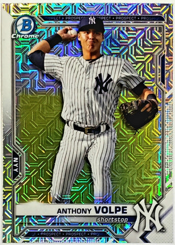 Volpe, Anthony, Rookie, Mojo, Refractor, Mega, Mega Box, 2021, Bowman, Chrome, Prospects, BCP-85, BCP85, Topps, RC, Prospect, New York, Yankees, Bronx, Bombers, Home Runs, Slugger, RC, Baseball, MLB, Baseball Cards