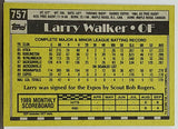 Walker, Rookie, Larry, 1990, Topps, 757, HOF, MVP, All-Star, Gold Glove, Phenom, Montreal, Expos, Colorado, Rockies, Home Runs, Slugger, RC, Baseball Cards