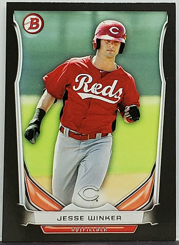 Jesse Winker Rookie Black Asia Variation 2014 Bowman #TP-25, Reds –