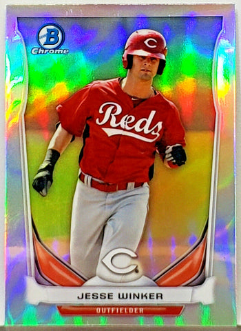 Winker, Rookie, Refractor, Jesse, 2014, Bowman, Chrome, Top Prospects, Topps, CTP-25, Cincinnati, Reds, All-Star, Slugger, Home Runs, RC, Baseball Cards