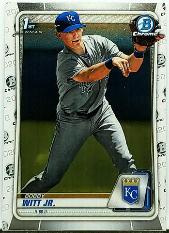 Witt Jr, Bobby, Rookie, 1st Bowman, 2020, Bowman, Chrome, Prospects, BCP-25, Topps, Rookie, Kansas City, Royals, 1st Round Pick, 1st Overall, Draft, Prospect, Home Runs, Slugger, RC, Baseball, MLB, Baseball Cards