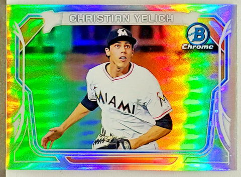 Yelich, Christian, Rookie, Refractor, Mini, MC-CY, Miami, Marlins, MVP, Bowman, Chrome, Topps, RC, Baseball Cards