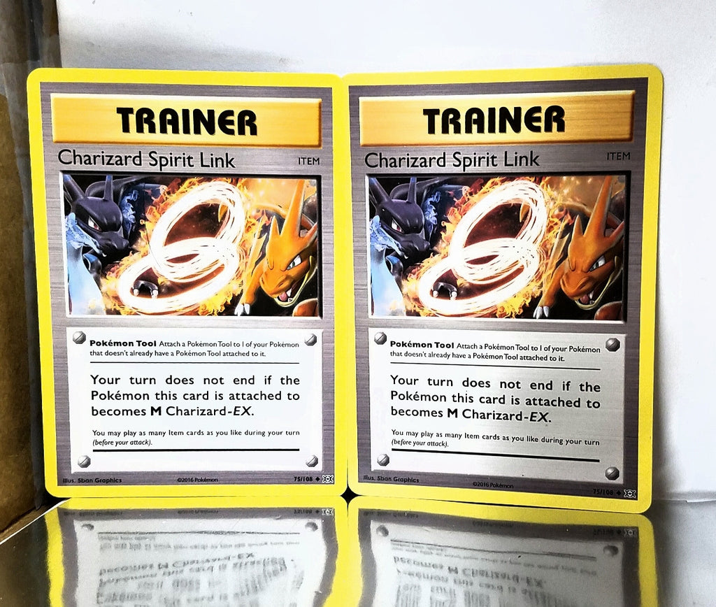 charizard spirit link pokemon card Pokemon Charizard Spirit Link 75/108 (LOT OF 2) XY Evolutions, TCG NM – CardboardandCoins.com